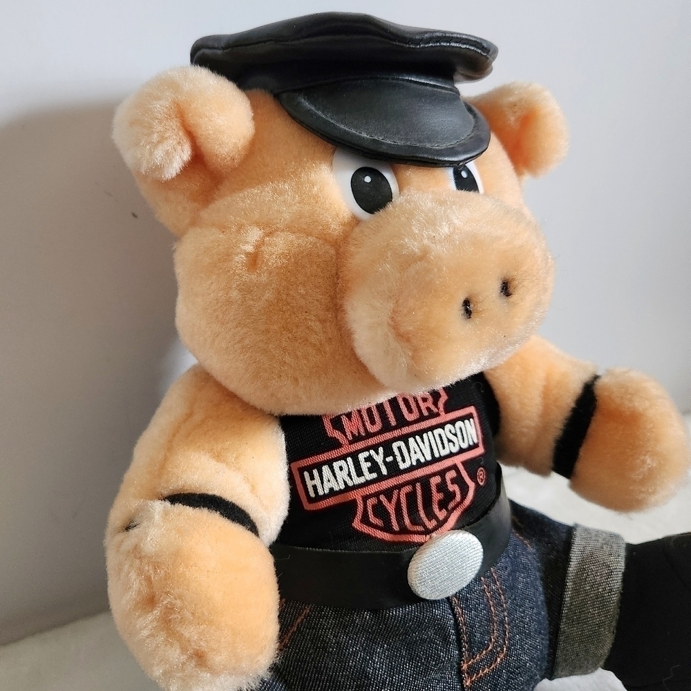 Harley Davidson H-D Vintage 1993 Collectible 10" Plush Stuffed Hog Pig - Picture 8 of 13